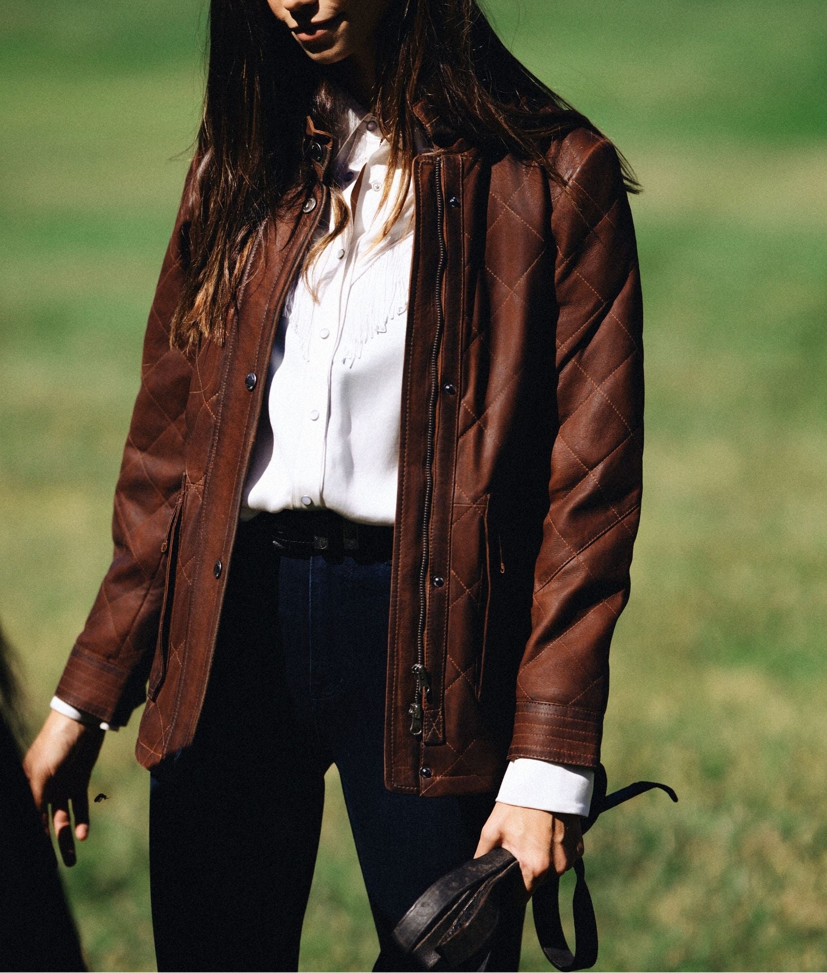 Wasatch Quilted Leather Jacket :: Bourbon