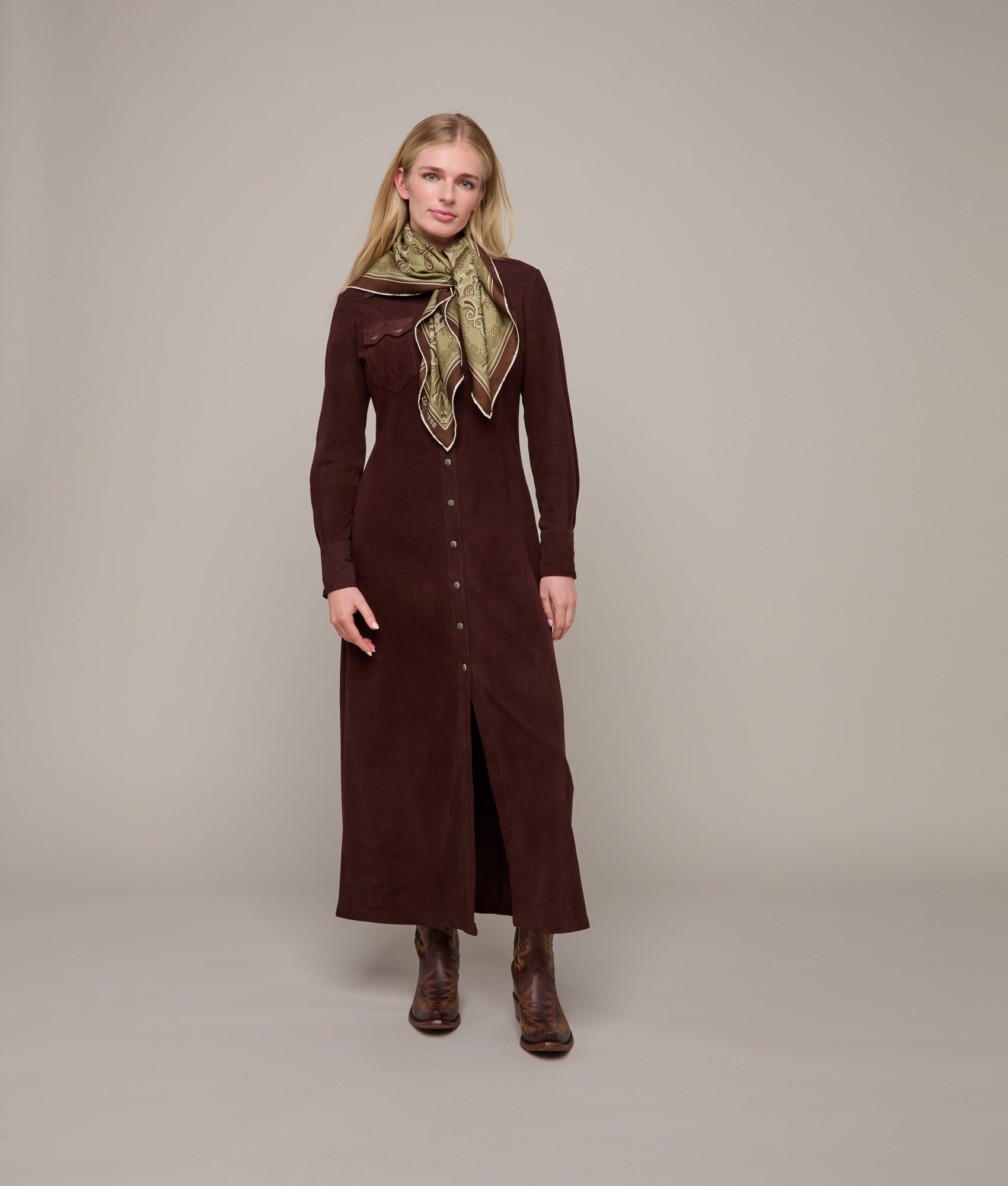 Delilah Suede Duster :: Chocolate - Image 3