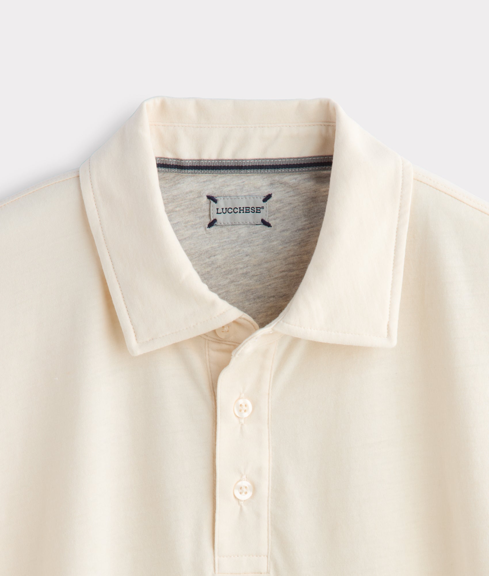 Lucchese Pima Blend Polo :: Cream - Image 7