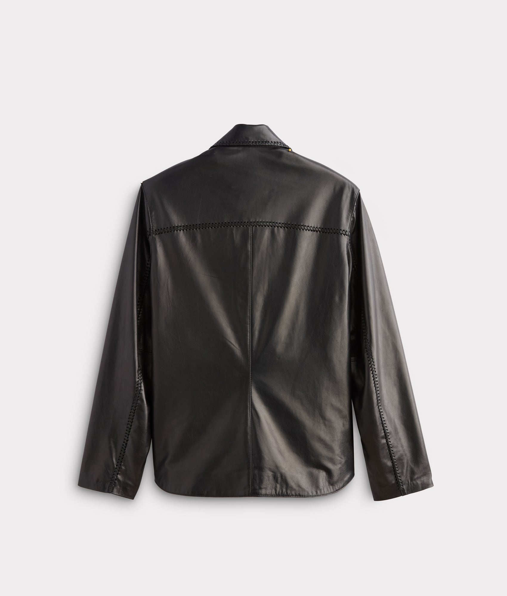 Clint Leather Shacket :: Black - Image 10