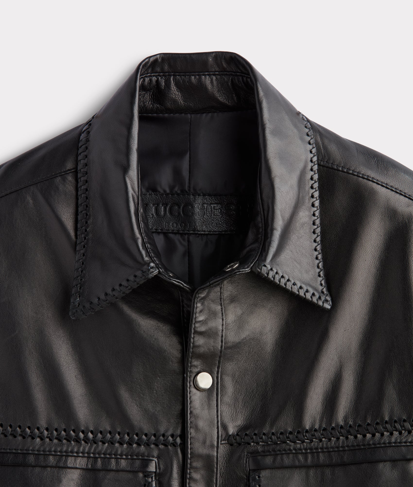 Clint Leather Shacket :: Black - Image 7
