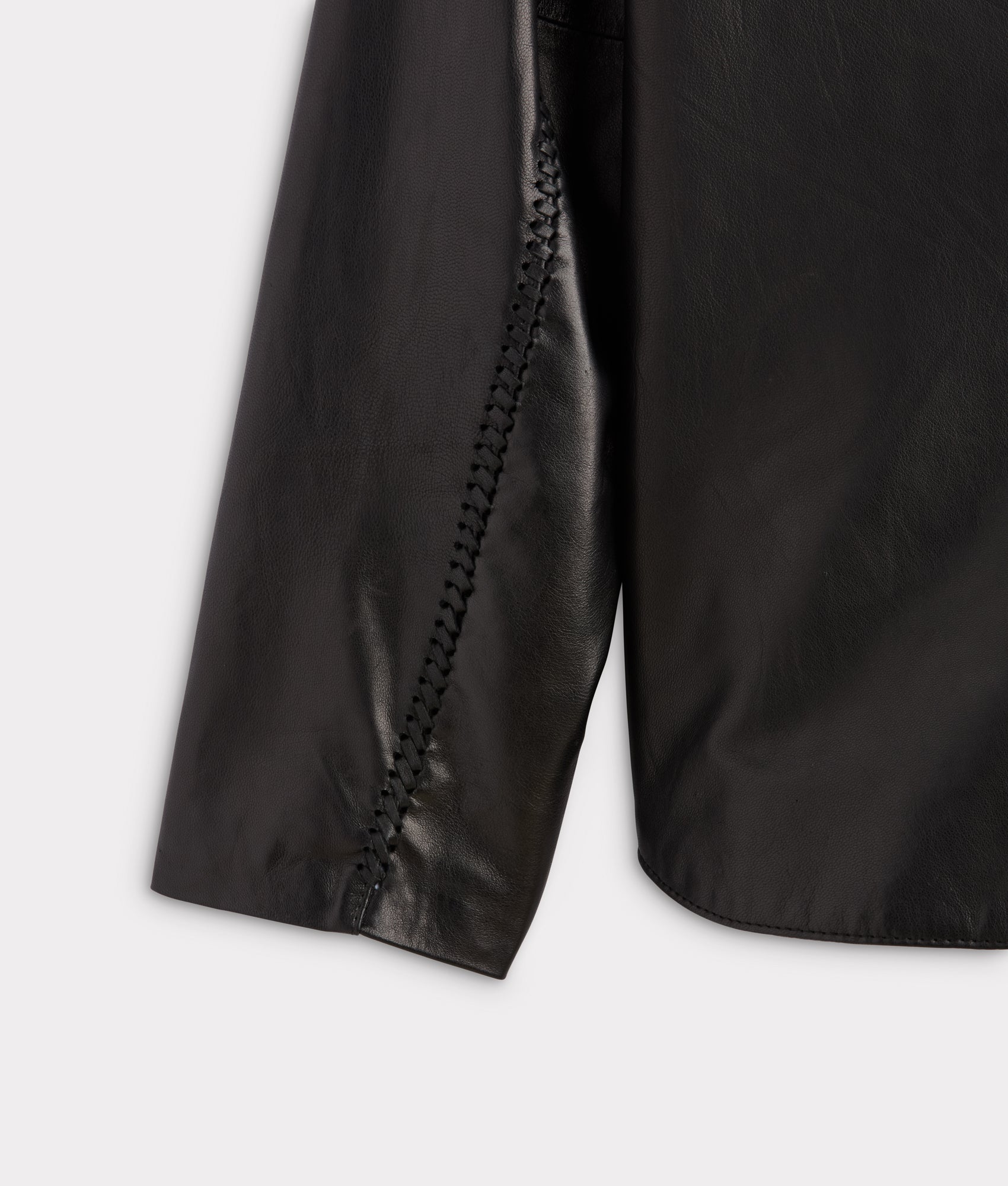 Clint Leather Shacket :: Black - Image 13