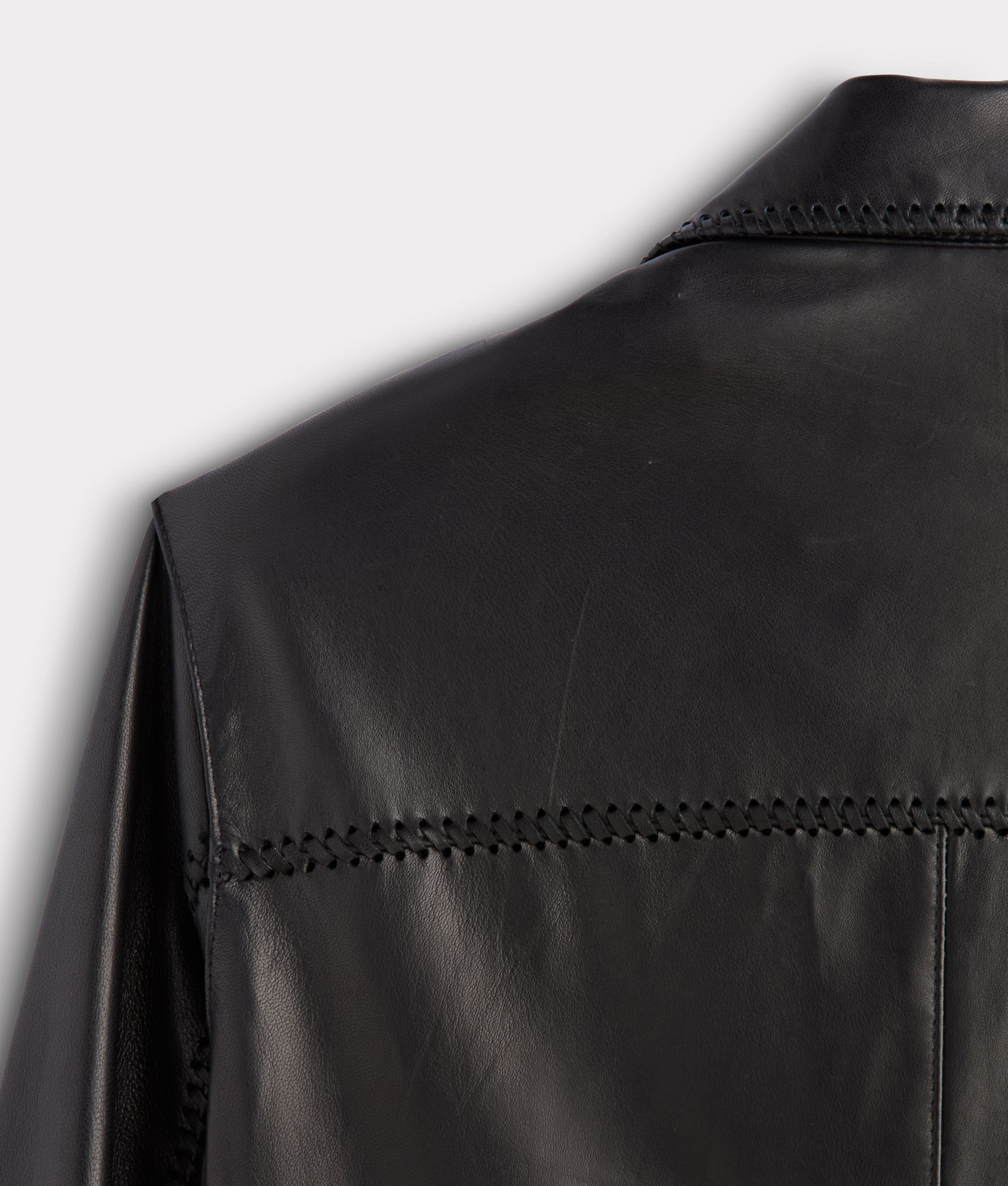 Clint Leather Shacket :: Black - Image 11