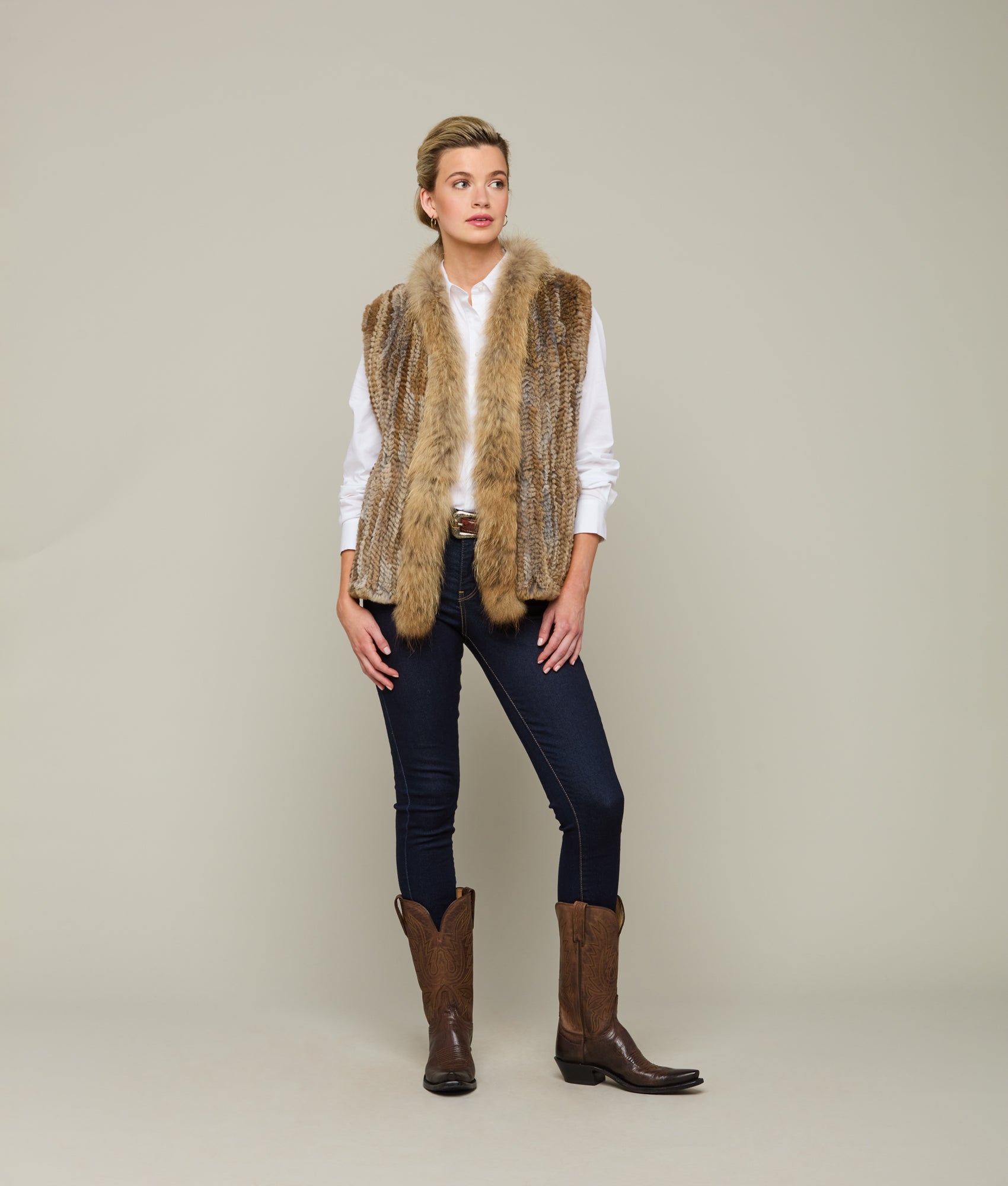 Elysian Fur Vest :: Natural - Image 4