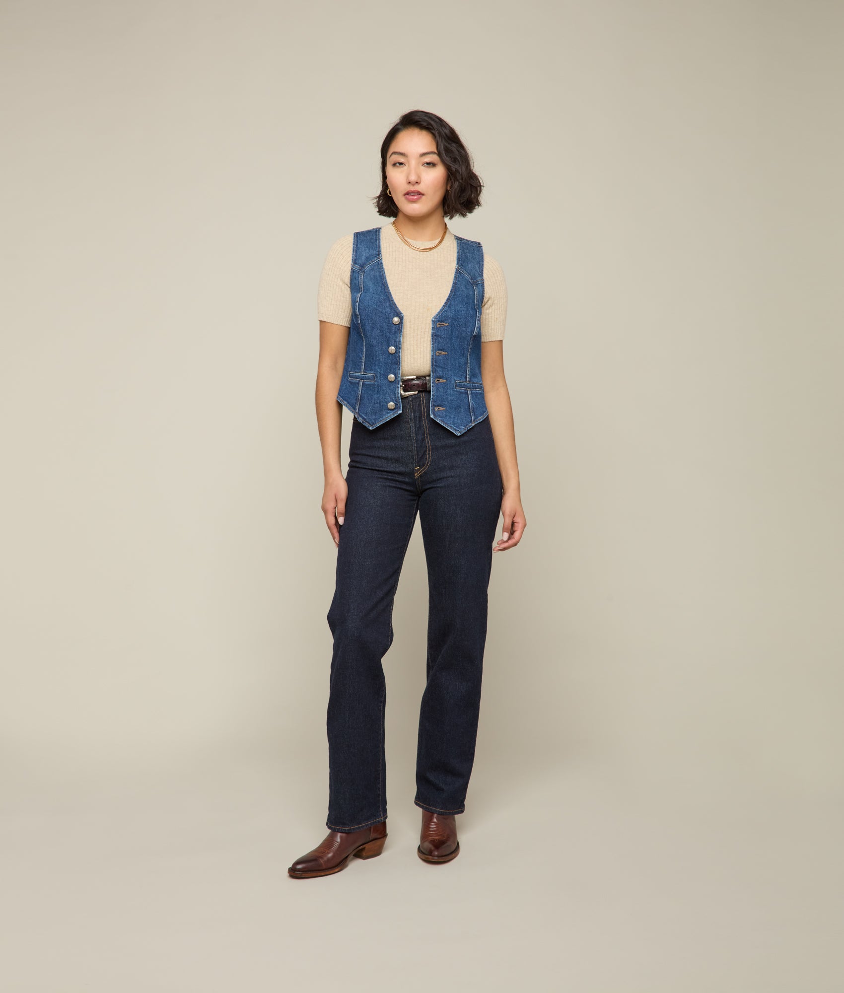 Riley Denim Vest :: Summer Moon - Image 3