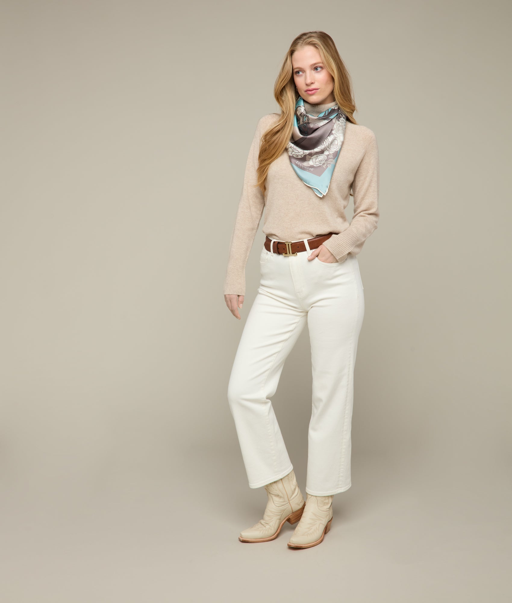 Cavalry Rose Scarf :: Blue - Image 6