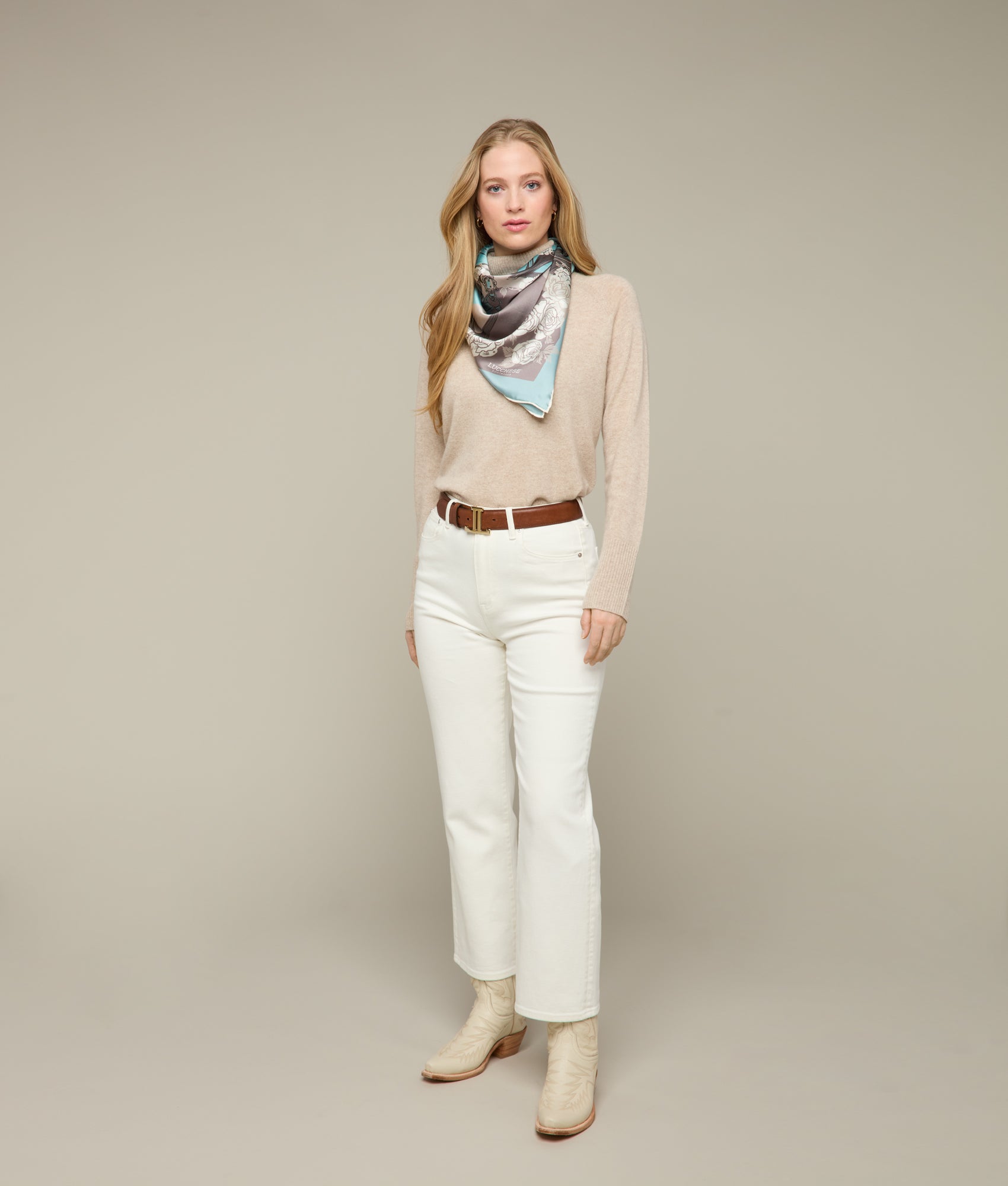 Cavalry Rose Scarf :: Blue - Image 5