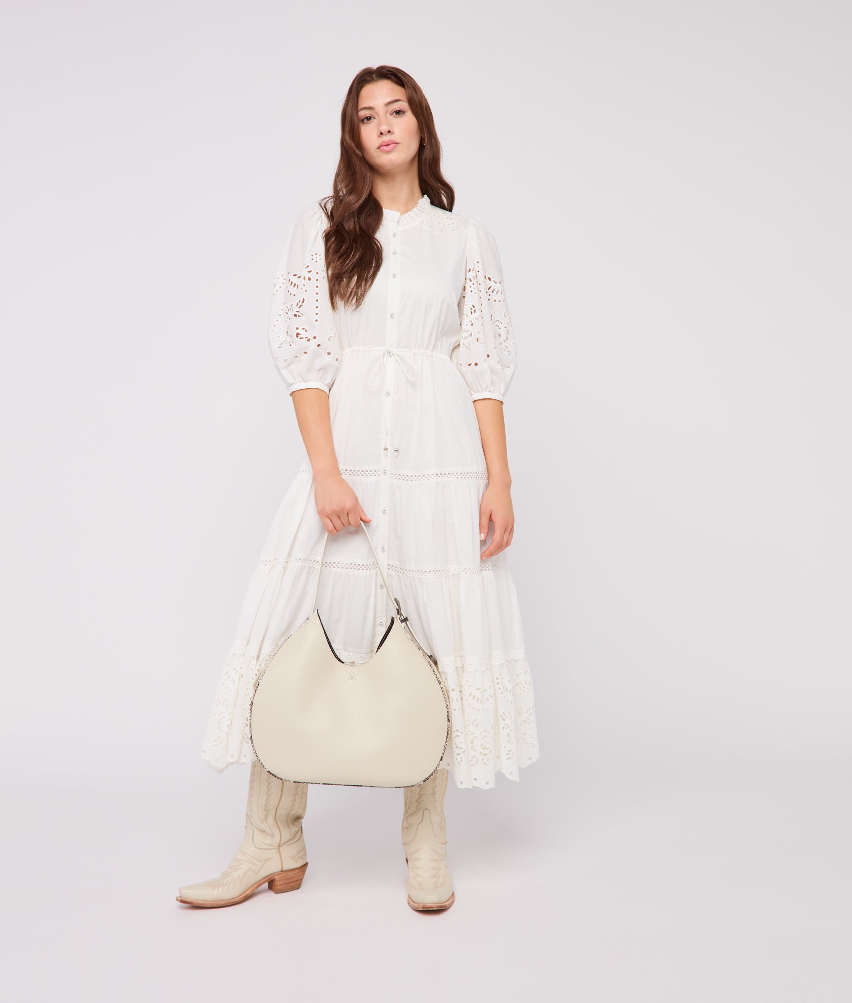 Large Heidi Hobo Bag :: Cream - Image 7