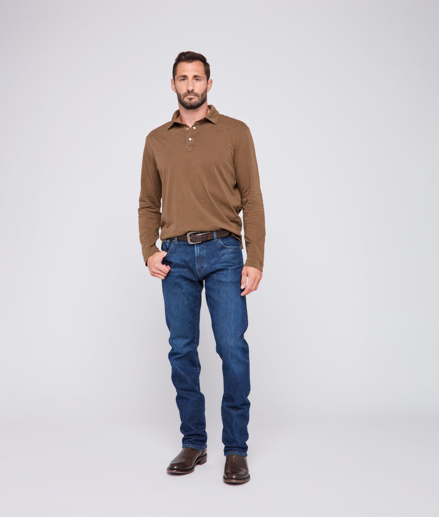 Cody Long Sleeve :: Brown - Image 2