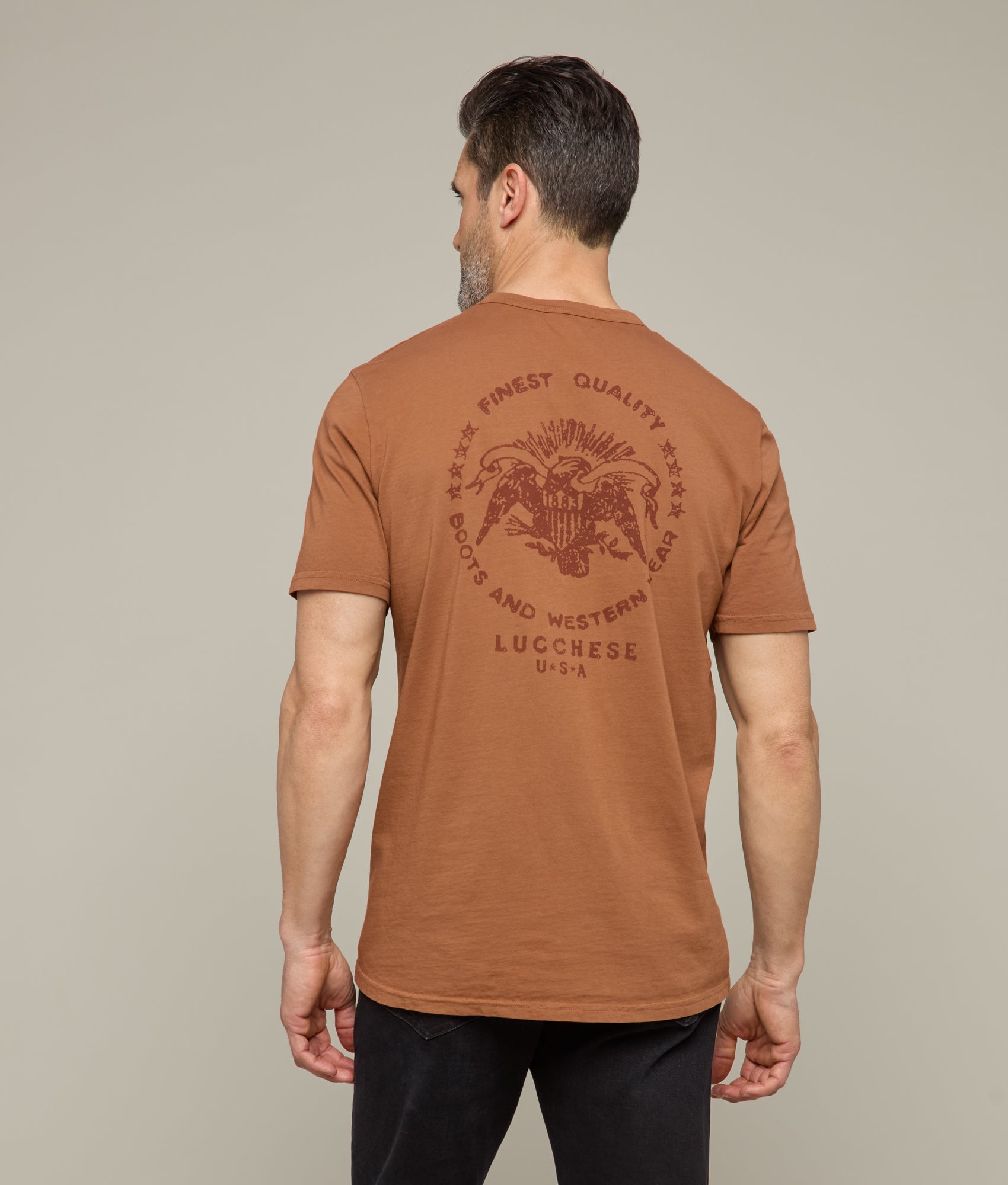 Eagle Stamp Tee :: Brown - Image 4