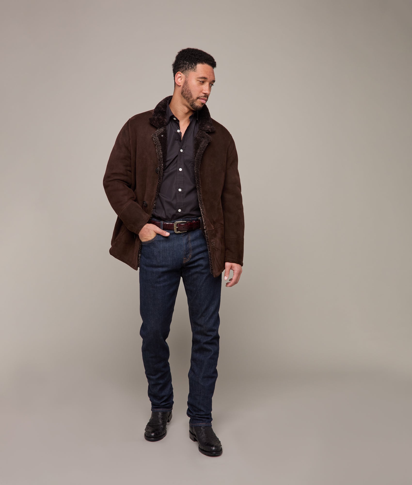 Bruce Shearling Coat :: Espresso - Image 2
