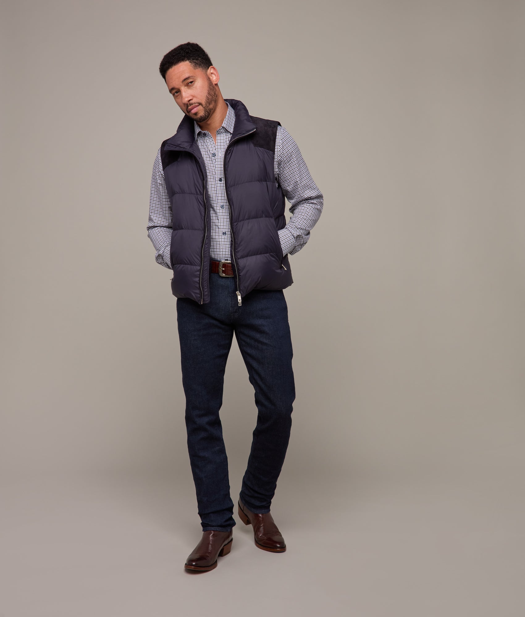 Vaquero Puffer Vest :: Navy - Image 2