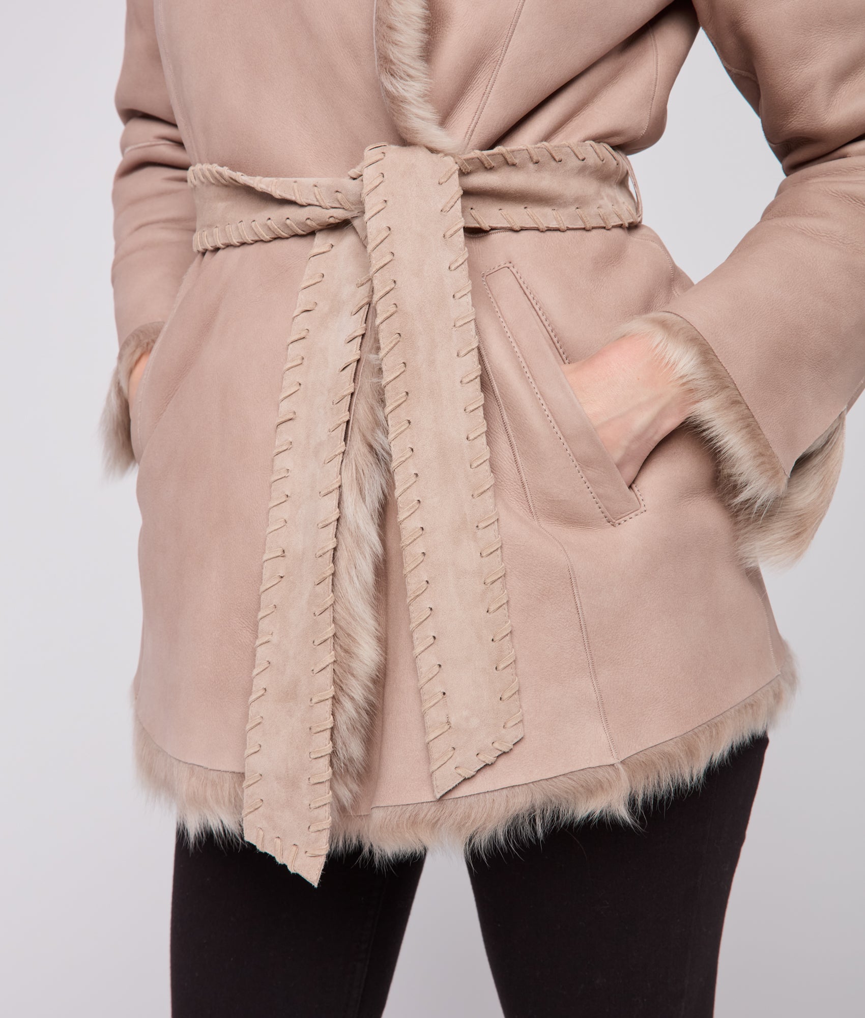 Skye Shearling Coat :: Grey - Image 11