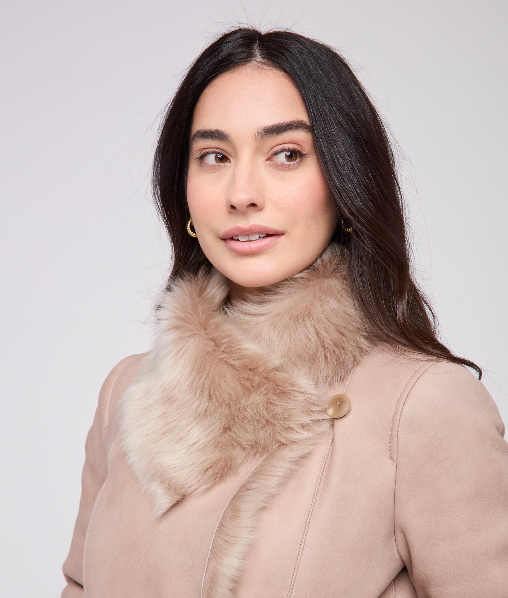 Skye Shearling Coat :: Grey - Image 3