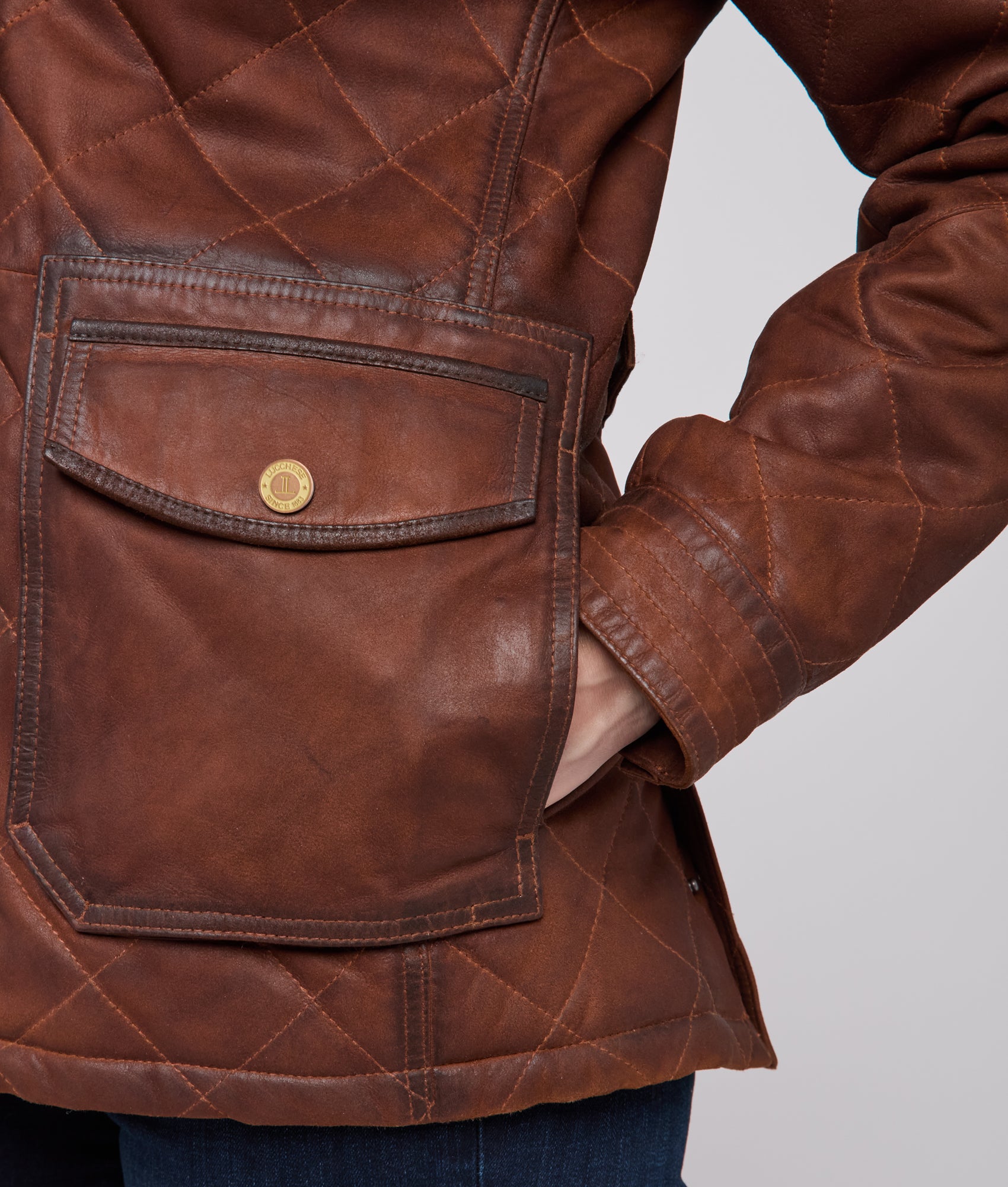 Wasatch Quilted Leather Jacket :: Bourbon - Image 9