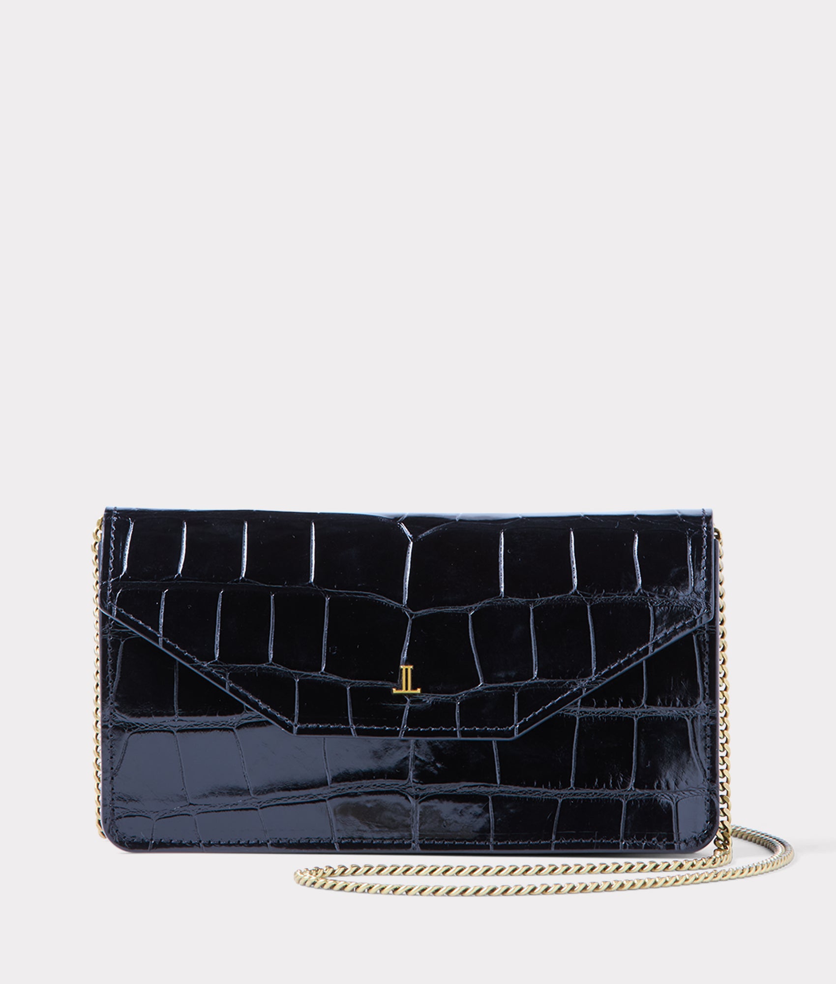 Long Exotic Wallet On A Chain :: Black