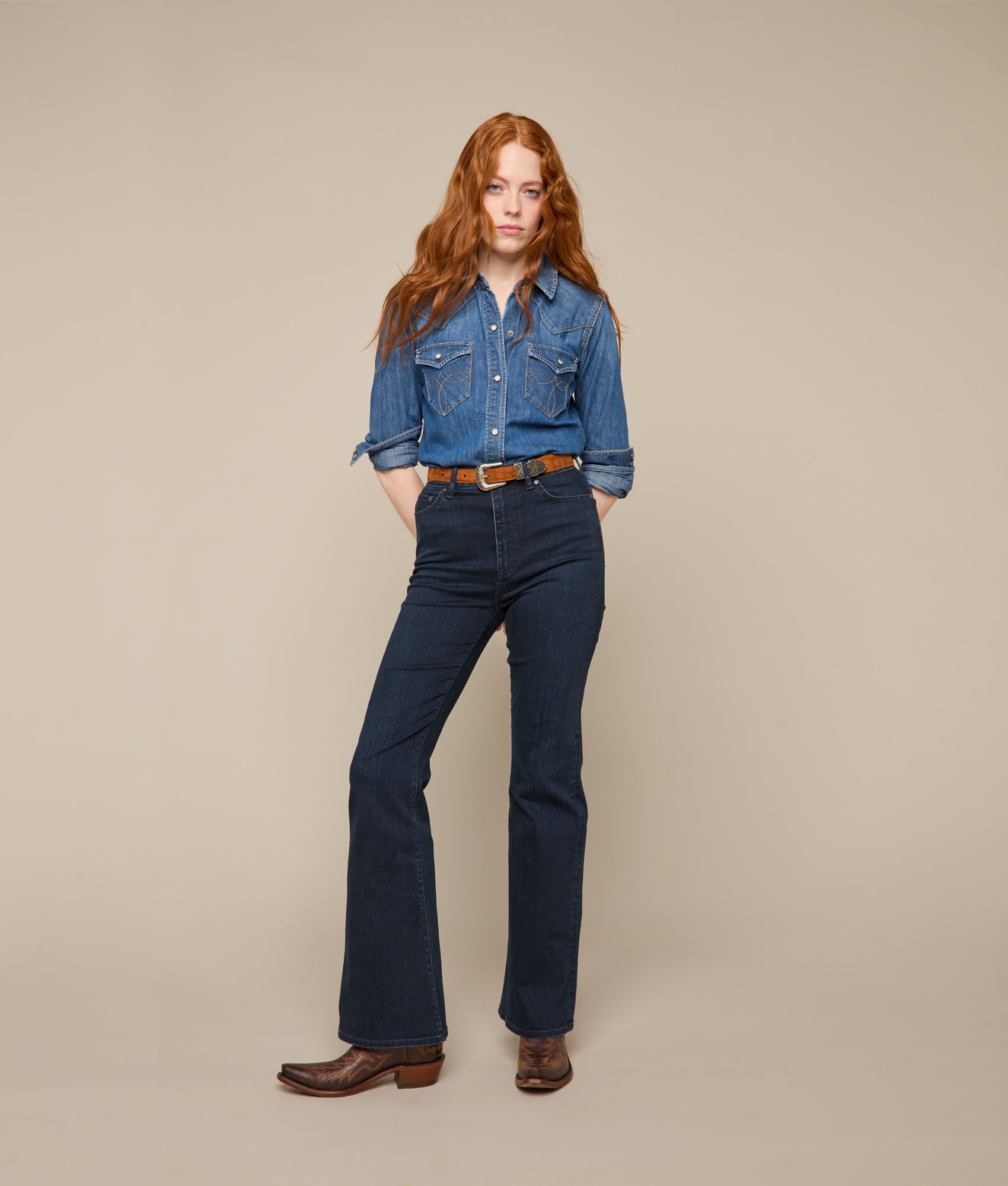 Women's Sueded Caiman :: Cognac - Image 2