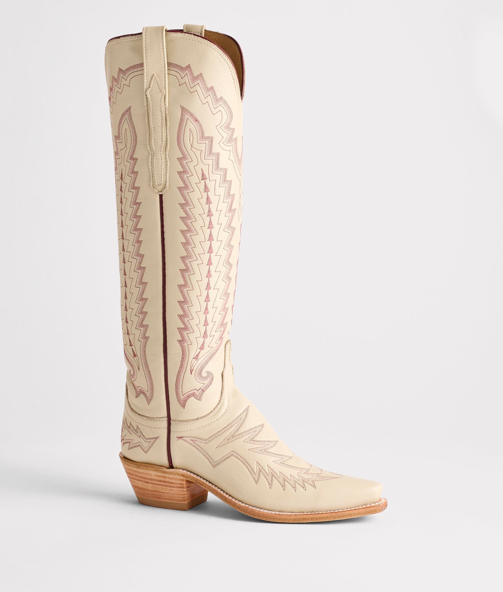 Priscilla :: Glitz Cream W/ Maroon Stitching - Image 5