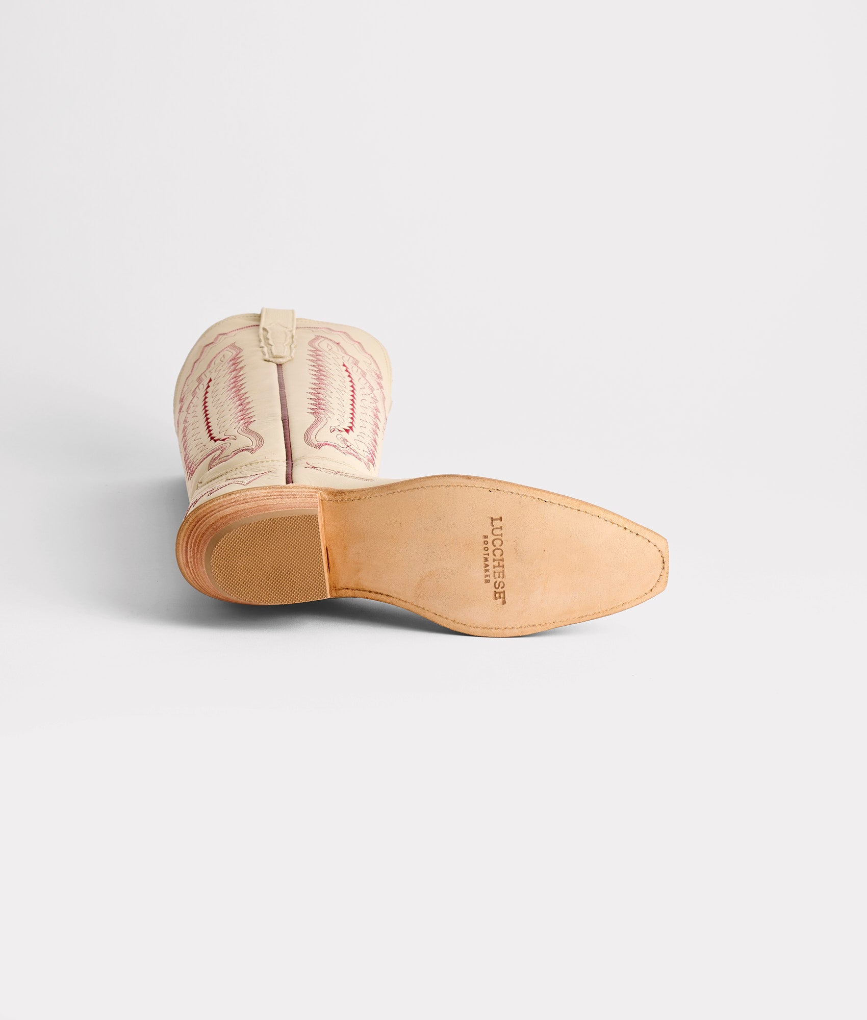 Priscilla :: Glitz Cream W/ Maroon Stitching - Image 6