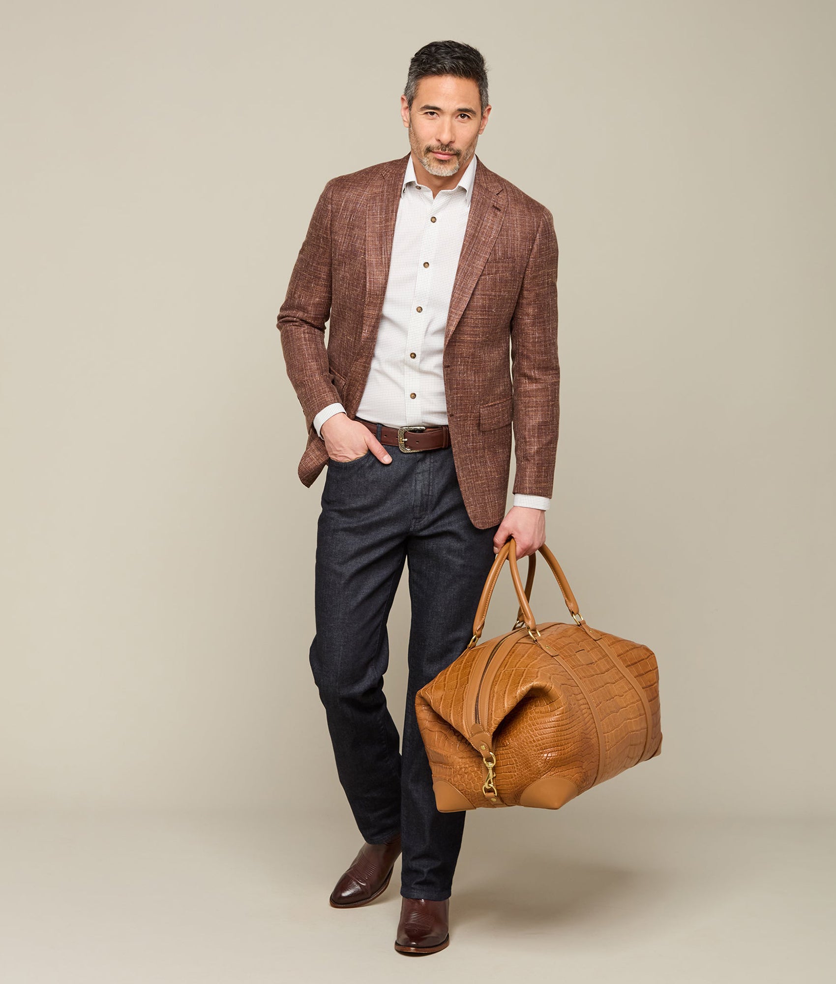 Giant Gator Duffle - Large :: Cognac/Kanga Tobac - Image 8