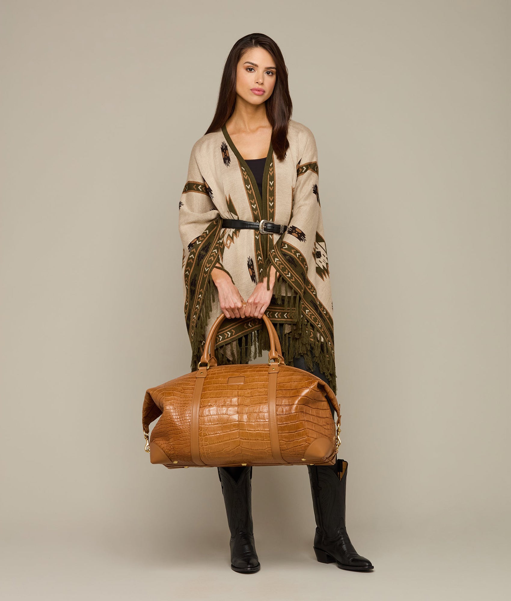 Giant Gator Duffle - Large :: Cognac/Kanga Tobac - Image 9