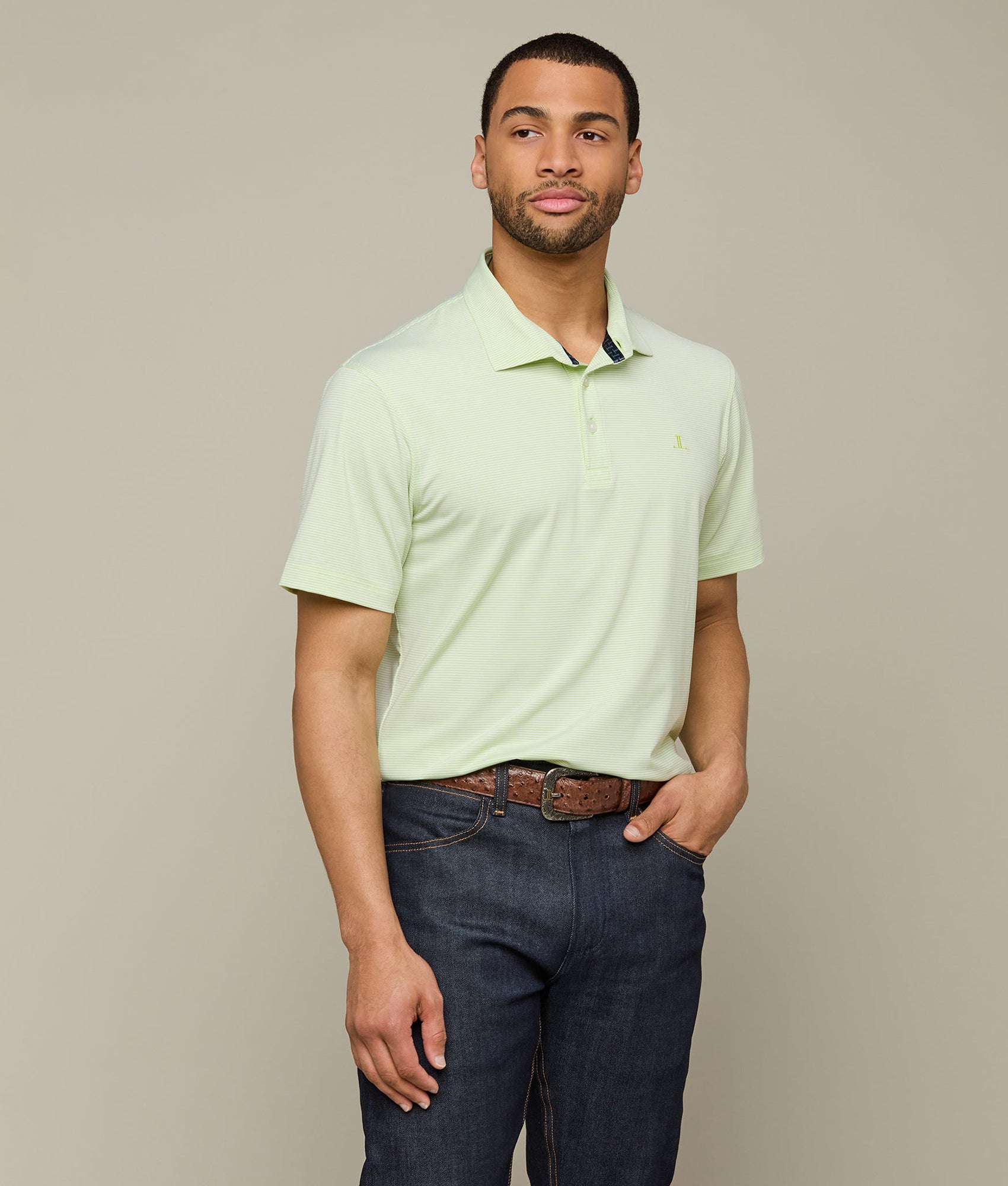 Lucchese Golf Polo :: Green - Image 3